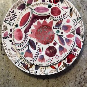 Anthropologie Porcelain Harvest Foliage - Oh Darling Dinner Plate and Side Plate
